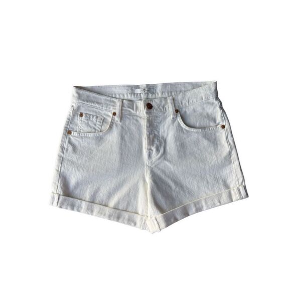 7 For All Mankind Mid Toll White Denim Short - Picture 5 of 12